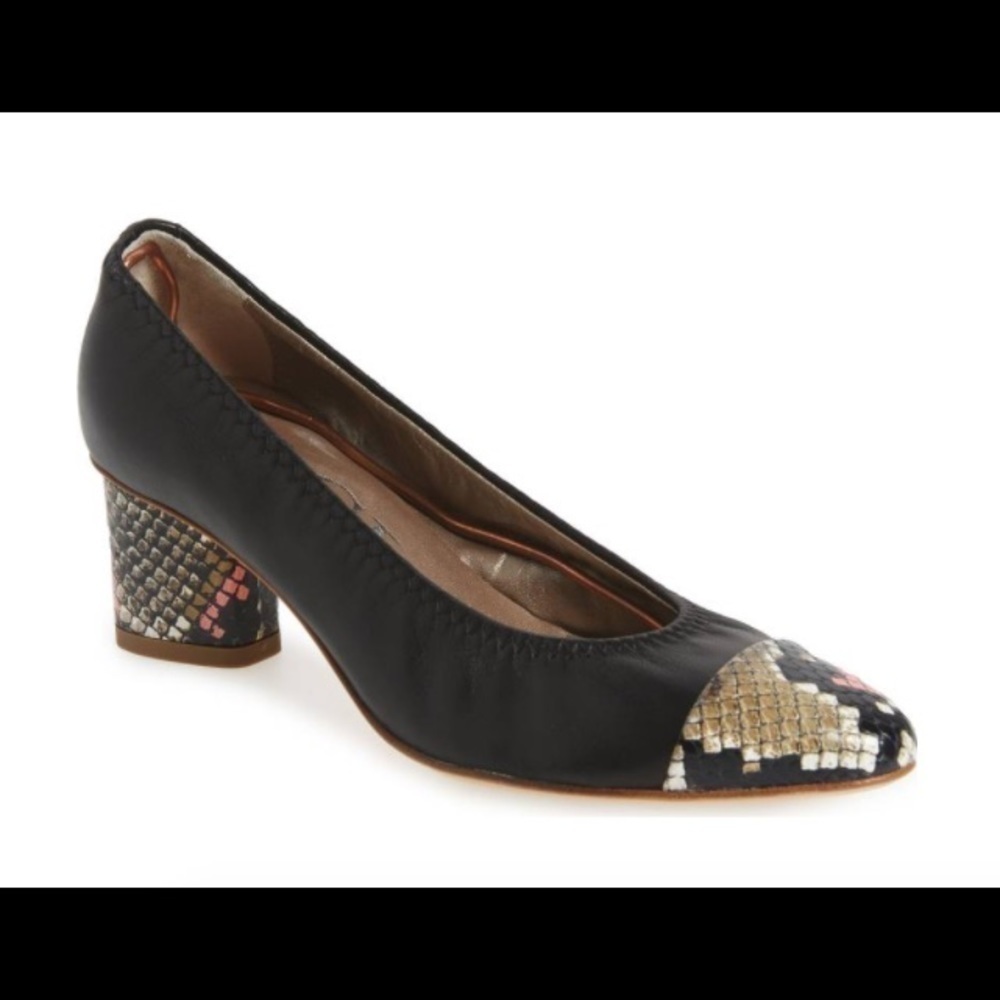 ATTILIO Giusti Leombruni AGL black snake print heels